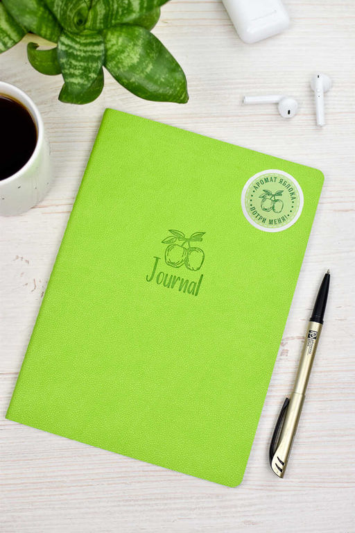 Записная книжка, А5+, арт. 52903/ 15 ШАГРЕНЬ ЗЕЛЁНЫЙ С АРОМАТОМ ЯБЛОКО - Феникс+ фото 5