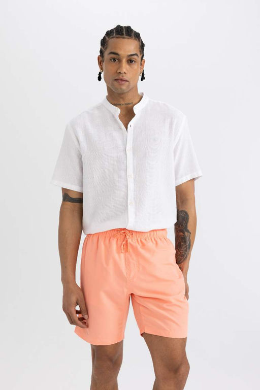 Шорты для плавания выше колена стандартного кроя на сетчатой подкладке - Defacto фото 3