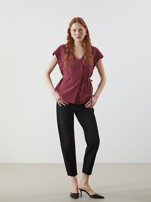 Beli Lastikli Slouchy Fit Kad?n Jean Pantolon