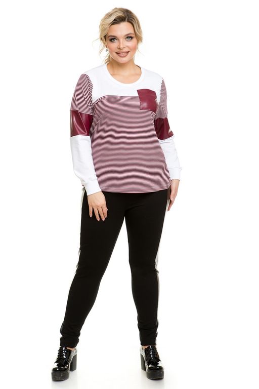 Свитшот 1119 бордовая полоска - Novita фото 6