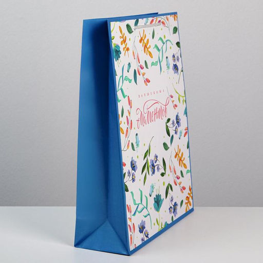 Цена за 2 шт. Пакет подарочный ламинированный, упаковка, Best wishes, L 28?38?9 см