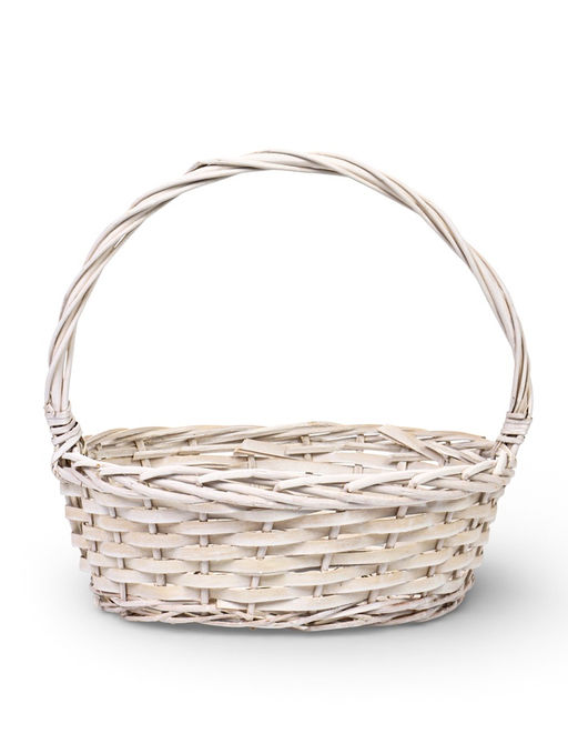 Корзина плетёная для хранения, лоза, белая, набор 3 шт.