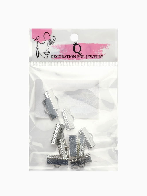 Цена за 2 шт. Зажим для ленты (набор 10 шт.) 16 мм СМ-341, цвет серебро