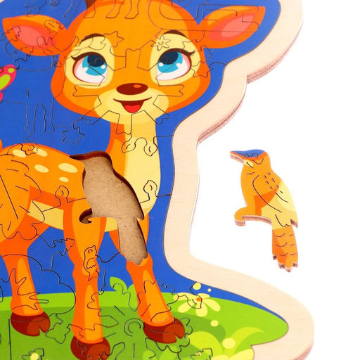 Фигурный пазл в рамке «Оленёнок» 35 деталей