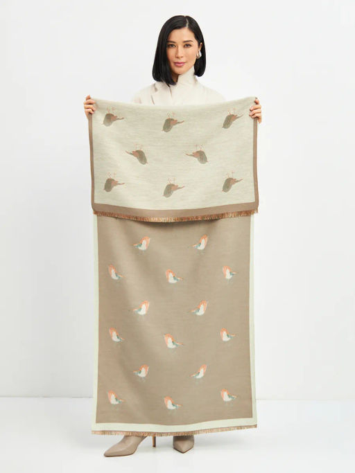 в СОСТАВЕ ШЕРСТЬ ! Большой,теплый двусторонний палантин - Tantino фото 14