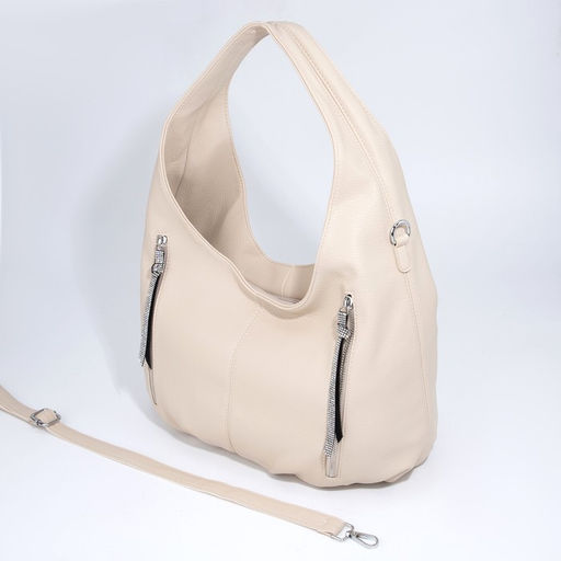 Сумка-хобо на молнии, цвет бежевый - Simaland фото 6