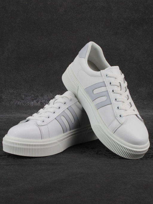 03-YC380-1 WHITE Кроссовки женские (натуральная кожа)