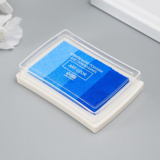 Штемпельная подушка 4 цвета «Сине-голубая палитра», 7.8×5.5×1.8 см