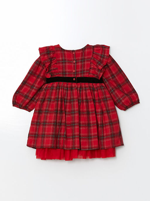 Bisiklet Yaka K?z ?ocuk Flanel Elbise