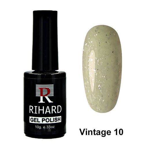 Rihard Gel Polish Vintage 10 Гель-лак "Винтаж" с поталью, 10 мл