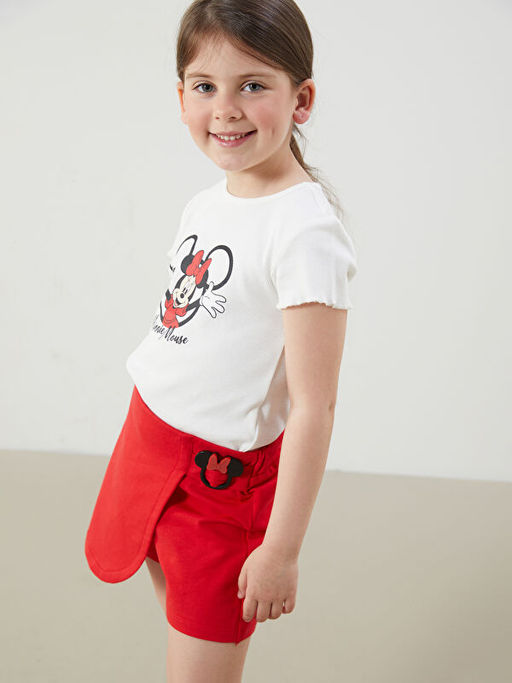 Minnie Mouse Bask?l? K?z ?ocuk Ti??rt ve ?ort Etek