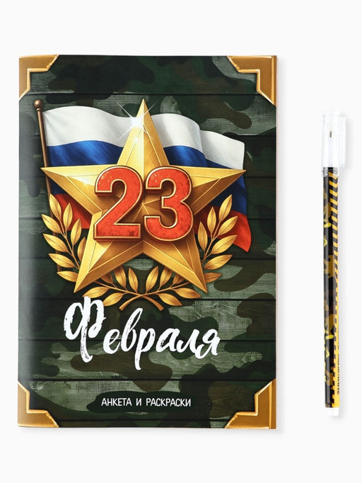 Подарочный набор. анкета для мальчиков А5, 16 л., ручка «23 Февраля»