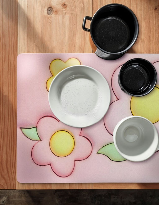 Коврик для дома Доляна Pink Flowers, влаговпитывающий, 40?60 см, розовый фото 2