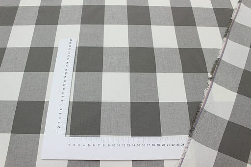 Вареный (стираный) хлопок Клетка (6.4*7.5см) цв.графитово-зеленый/молочный, ш.2.5м, хлопок-100% - Купава фото 5
