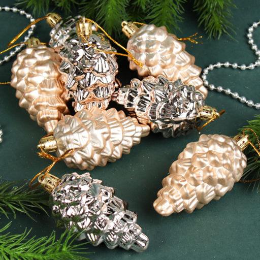 Елочное украшение Шишка 8 штук 8 см / 5620 /уп 72/ микс (Красный) - Галеонтрейд фото 10