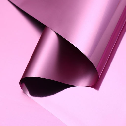 Пленка для декора и флористики, сиреневая, однотонная, глянцевая, розовая, рулон 1 шт., 58 см × 5 м