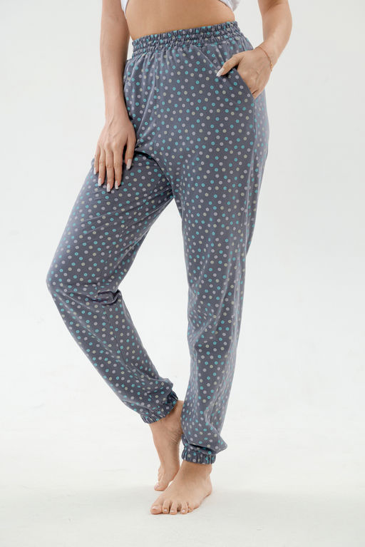 Брюки женские из кулирки на резинке серый - Амадэль фото 7