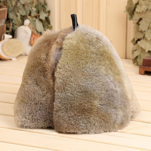 Шапка для бани из овчины Премиум, синяя - Simaland фото 3