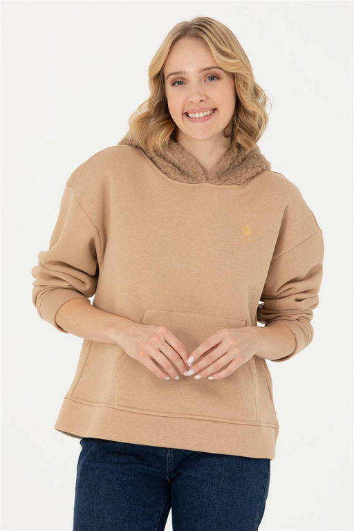 U. S. Polo Assn Женская толстовка с капюшоном песочного цвета - U.s. polo assn фото 10