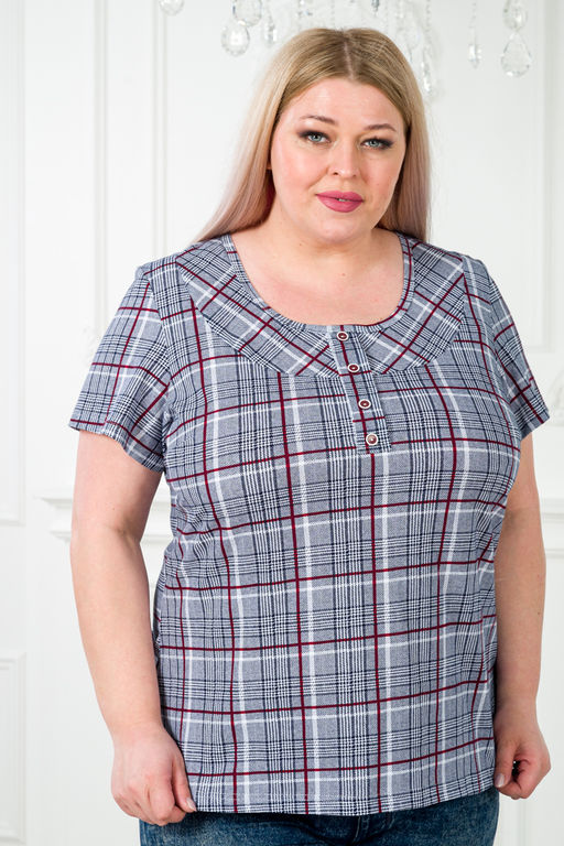 Туника женская из кулирки Наина серый макси - Амадэль фото 2