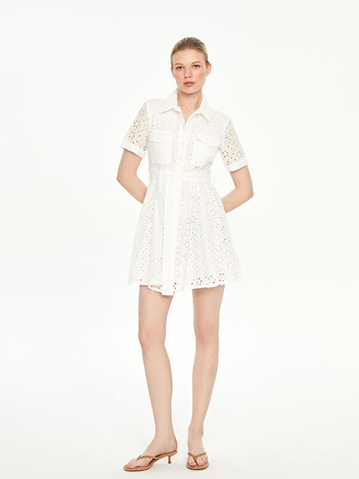 Nak??l? Ku?akl? Mini G?mlek Elbise