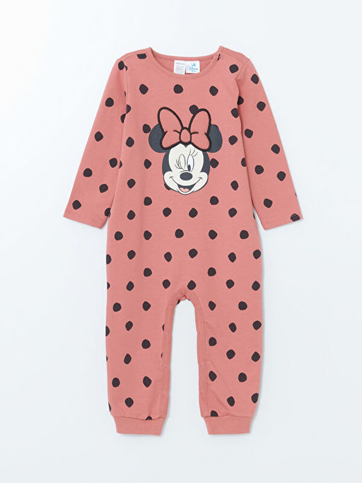 Uzun Kollu Minnie Mouse Bask?l? K?z Bebek Tulum