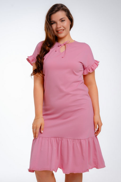 Платье женское из кулирки Чейси 2 перламутрово-розовый - Амадэль фото 3