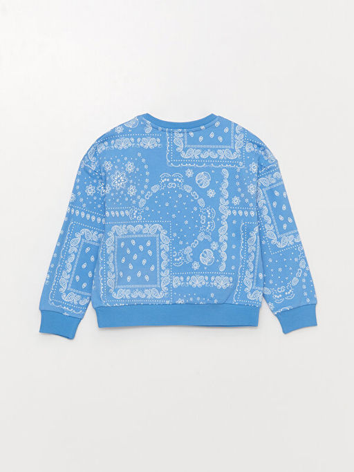 Bisiklet Yaka Bask?l? Uzun Kollu K?z ?ocuk Sweatshirt - Waikiki фото 3