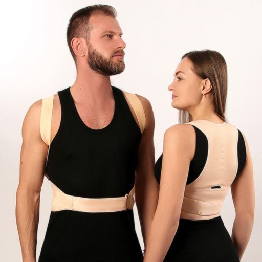 Массажёр-фиксатор для осанки и поясницы, на фастексах, размер 2XL-3XL, цвет бежевый - Onlitop фото 2