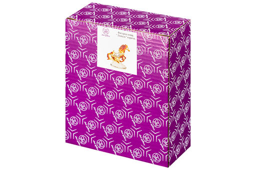 Фигурка декоративная 13*5*16,5 см Лошадь коричневая с золотом, фарфор - Elan gallery фото 5