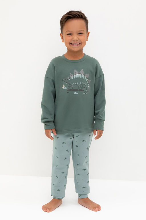 К 1567/зеленый мох,динозавры пижама дет