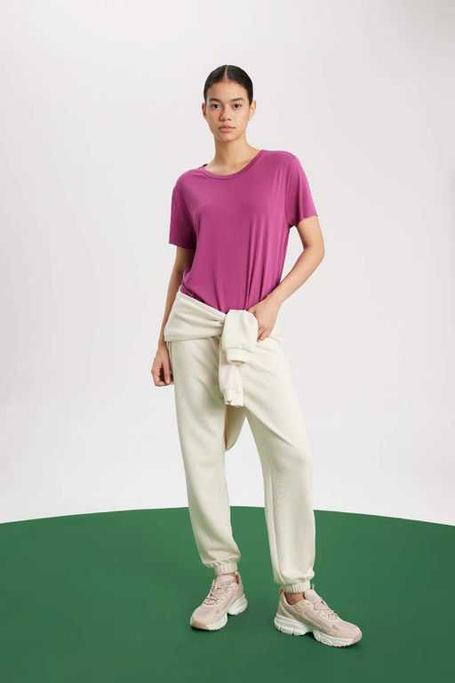 DeFactoFit Oversize-футболка премиум-класса для спортсменов с круглым вырезом и короткими рукавами  фото 2