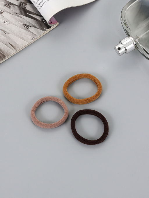 Цена за 8 шт. Резинки для волос «Трио», набор 3 шт., 5.5 см, коричневые оттенки