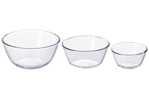 Набор салатников 3 пр. 800 мл 15*15*8 см + 1,6 л 19*19*9,5 см + 2,7 л 23*23*11 см "Crystal glass"