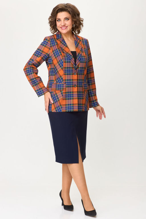 Костюм БелЭльСтиль 412/597 клетка терракот+синий