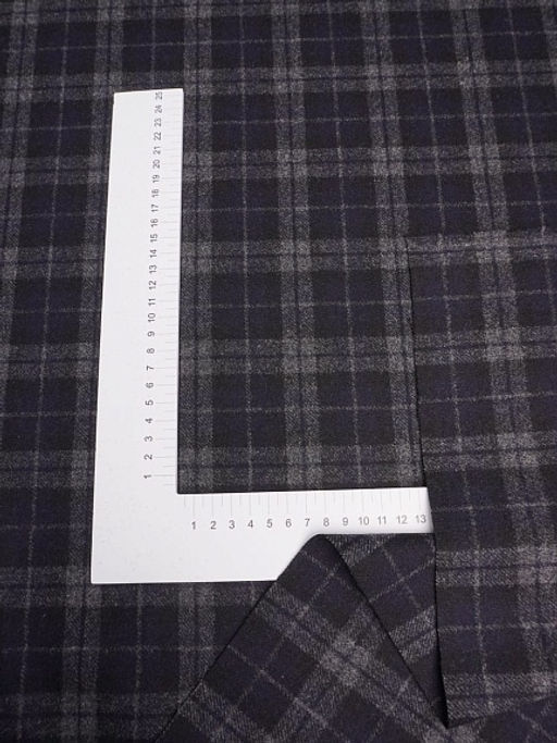 Шерсть пальтово-костюмная Твид Клетка двойная цв.серый/черный, ш.1.5м, шерсть-50%, п/э-50% - Купава фото 10