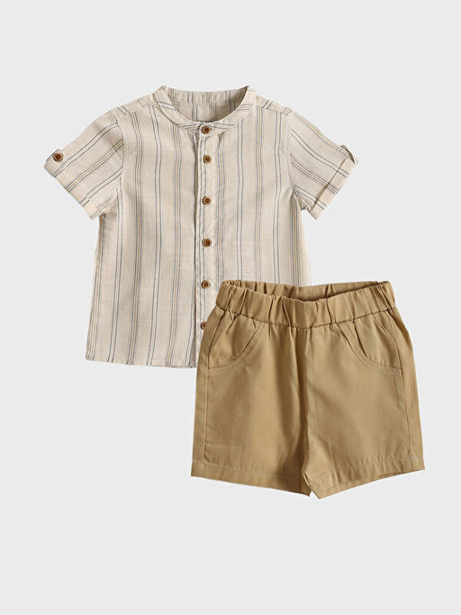 ?izgili Erkek Bebek G?mlek ve ?ort 2li