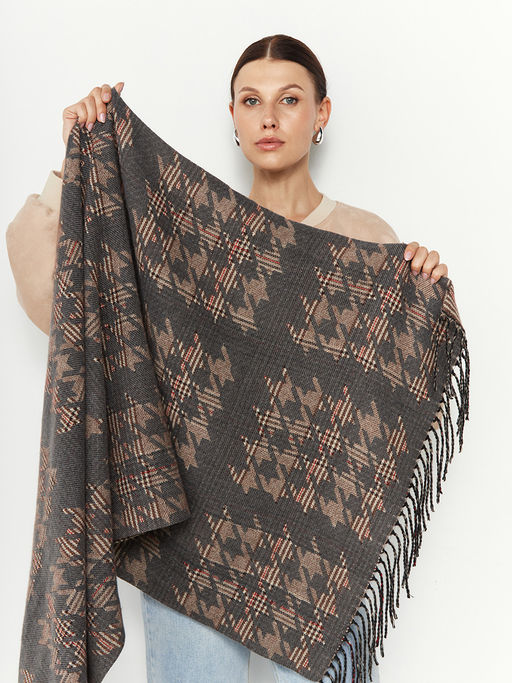 в составе ШЕРСТЬ и КАШЕМИР Большой, мягкий, теплый двусторонний палантин. - Tantino фото 2