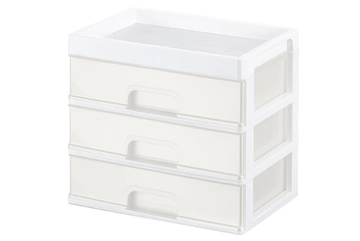 Органайзер для мелочей 3 ящика 25,8*17,8*22,5 см белый/перламутр (модель 340306) - Elan gallery фото 3