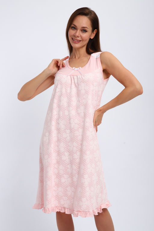 Ночная сорочка из кулирки Василиса персиковый