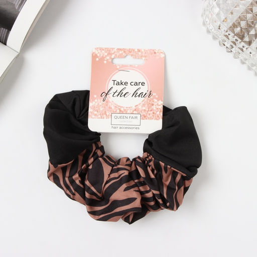 Цена за 2 шт. Резинка для волос «Орбита», полоски стиль,12 см, чёрно-коричневая