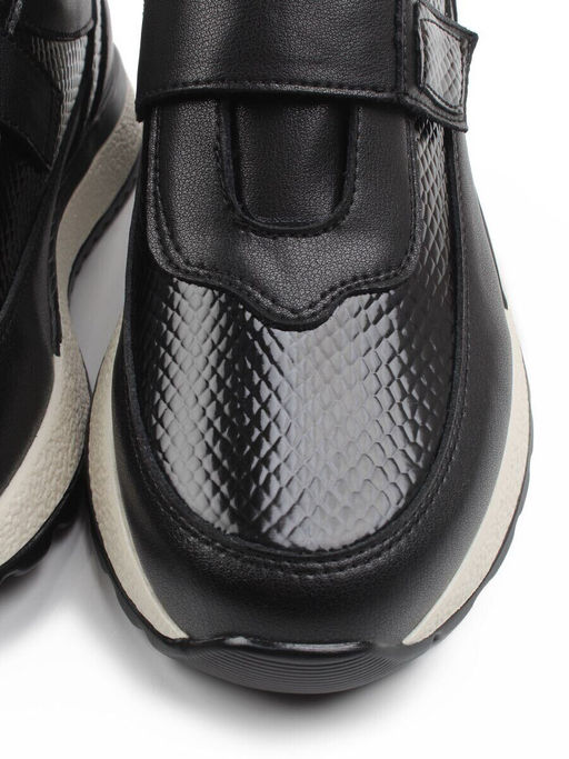 03-A238-1 BLACK Кроссовки женские (натуральная кожа)