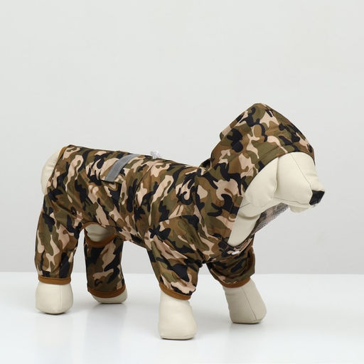 Комбинезон для собак, демисезонный с подкладом, размер XL (ДС 36, Ог 52 см), камуфляжный - Simaland фото 3