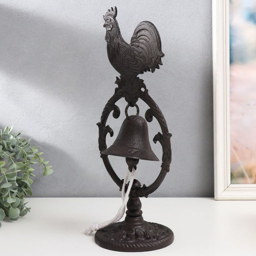 Колокол сувенирный чугун Петушок 13,5х19,5х39 см - Simaland фото 2