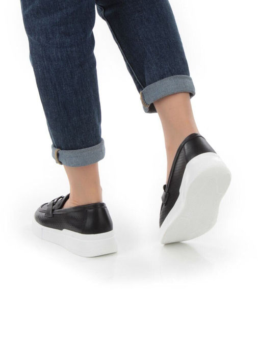 03-YD13-3D BLACK/WHITE Полуботинки женские (натуральная кожа)