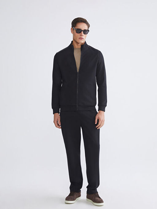 Dik Yaka Erkek Fermuarl? Sweatshirt