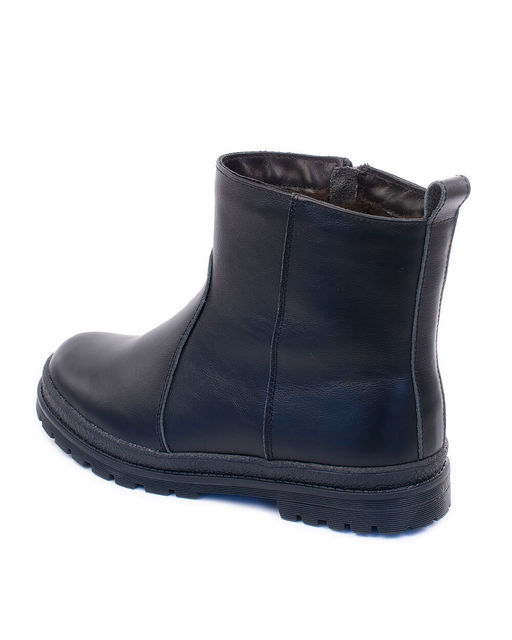 Ботинки женские на литой подошве, кожа, овчина, молния.