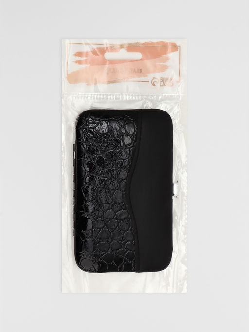 Набор маникюрный «Рептилия», 6 предметов, в футляре, чёрный