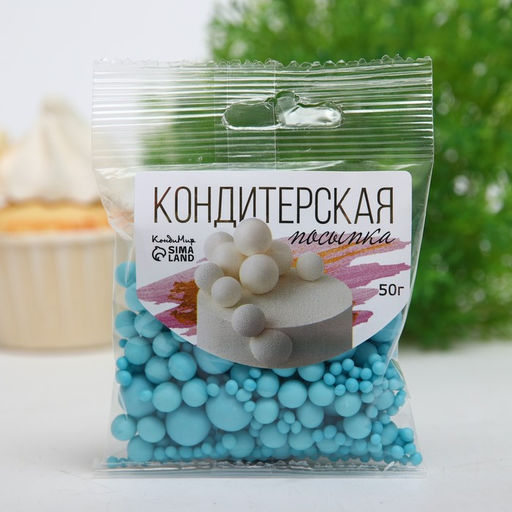 Посыпка кондитерская в цветной глазури (Голубое) 50 г - Simaland фото 2