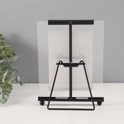 Фоторамка металл на 1 фото 10х15 см "Лаконичность" черный 1х15,2х21 см